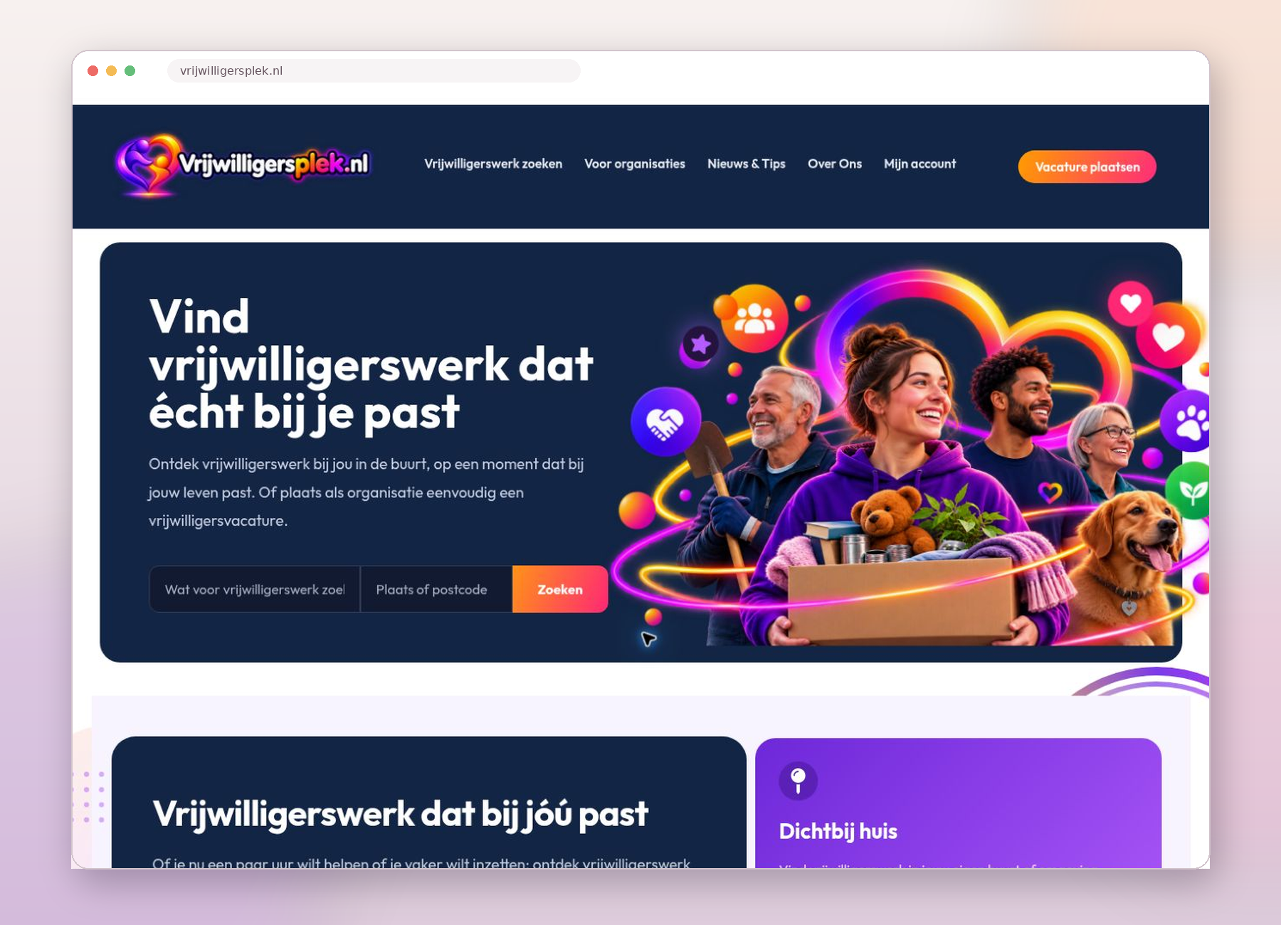 Website van Vrijwilligersplek.nl